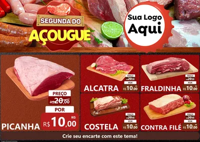 Modelo de Encarte para Encarte A4 Horizontal com o tema Segunda do Açougue para Açougue