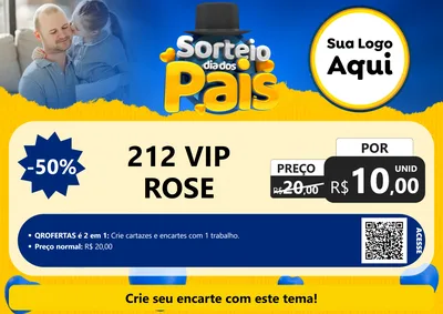 Modelo de Cartaz para Cartaz A4 Horizontal com o tema Sorteio Dia Dos Pais para Perfumes