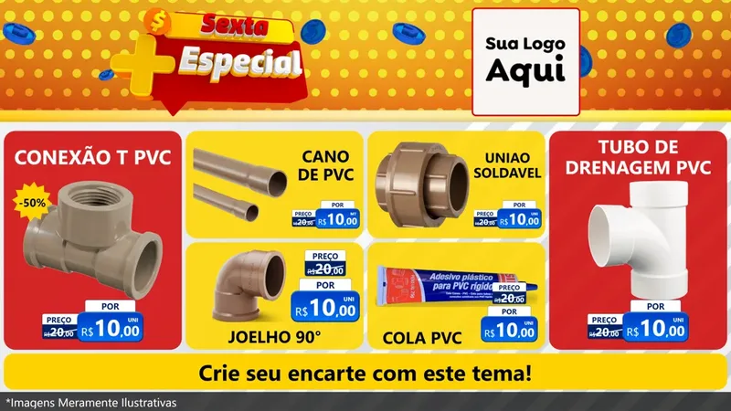 Modelo de TV para TV Horizontal com o tema Sexta Mais Especial para Tubos e conexões