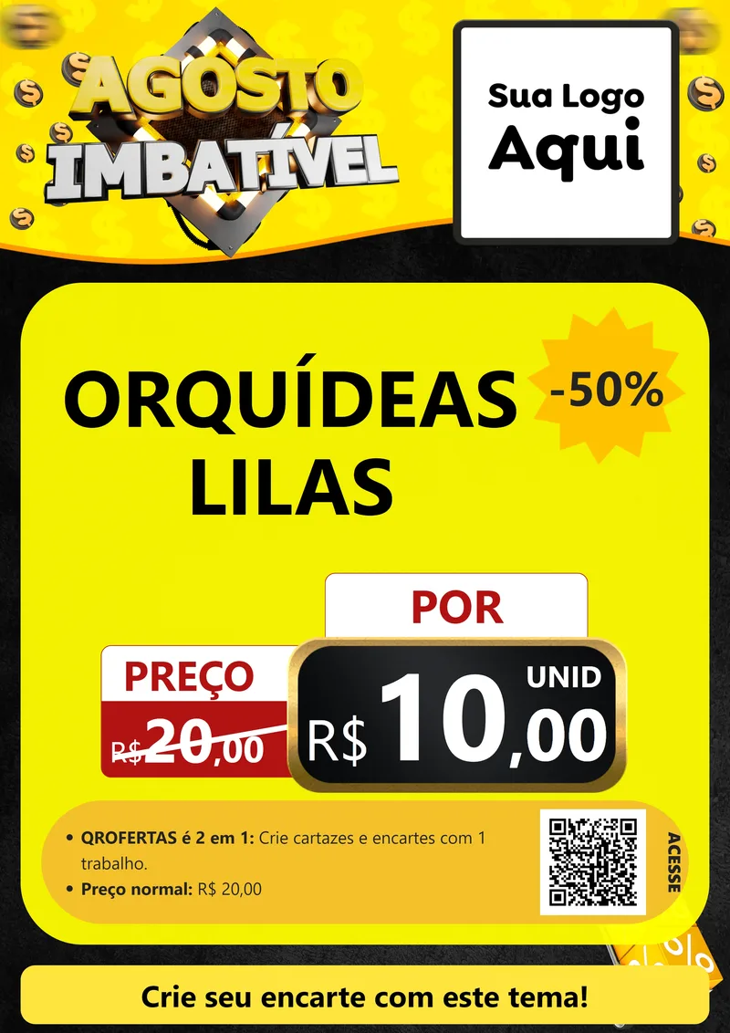 Modelo de Cartaz para Cartaz A4 Vertical com o tema Agosto Imbatível para Floricultura e jardim