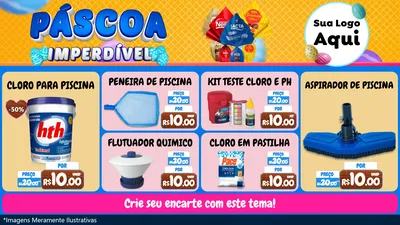 Modelo de TV para TV Horizontal com o tema Páscoa Imperdível para Produtos para Piscina
