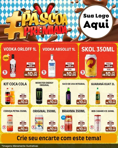 Modelo de Rede Social para Feed Instagram com o tema Páscoa Premiada para Distribuidora de bebidas