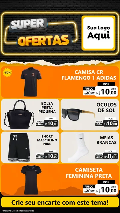 Modelo de TV para TV Vertical com o tema Super Ofertas para Roupas e acessórios