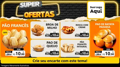 Modelo de TV para TV Horizontal com o tema Super Ofertas para Padaria