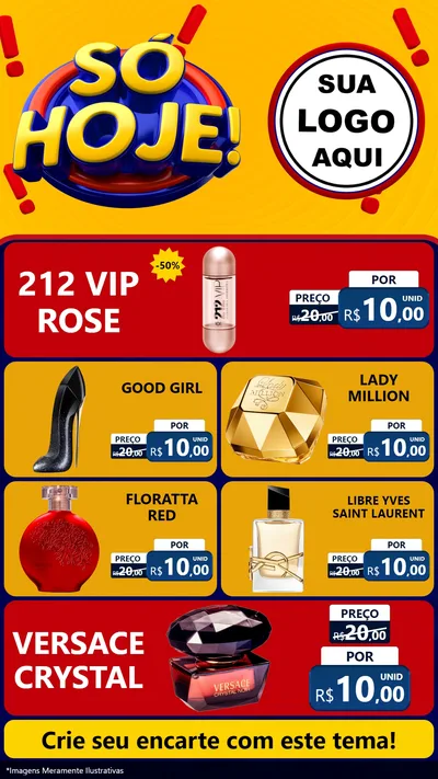 Modelo de TV para TV Vertical com o tema Só Hoje! para Perfumes