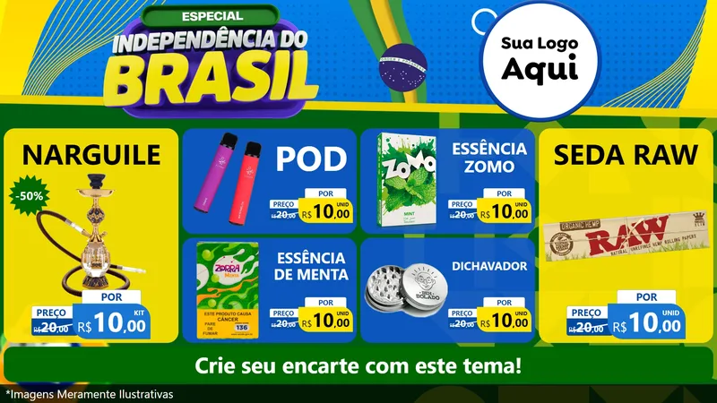 Modelo de TV para TV Horizontal com o tema Especial Independência do Brasil para Tabacaria