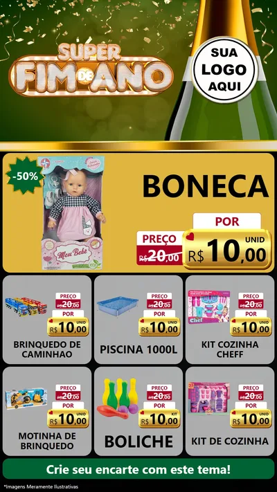 Modelo de Rede Social para Stories com o tema Super Fim de Ano para Brinquedos