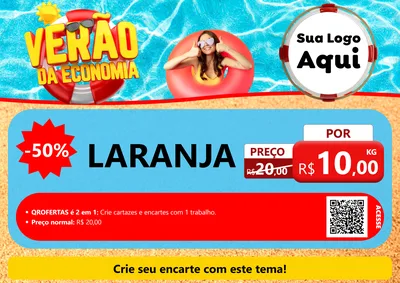 Modelo de Cartaz para Cartaz A4 Horizontal com o tema Verão da Economia para Hortifrúti
