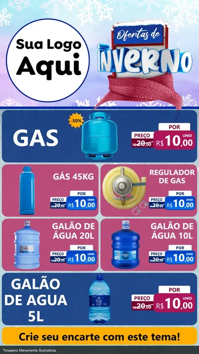 Modelo de TV para TV Vertical com o tema Ofertas de Inverno para Água e gás