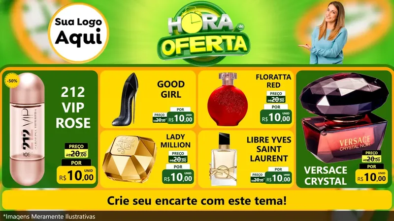 Modelo de TV para TV Horizontal com o tema Hora da Oferta para Perfumes