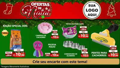 Modelo de TV para TV Horizontal com o tema Ofertas de Natal para Pet Shop