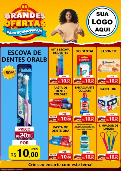 Modelo de Encarte para Encarte A4 Vertical com o tema Grandes Ofertas Para Economizar! para Higiene Pessoal