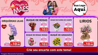 Modelo de TV para TV Horizontal com o tema Mês Das Mães para Floricultura e jardim