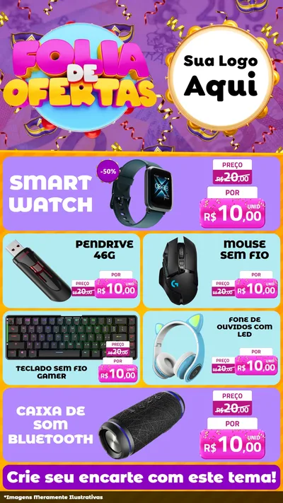 Modelo de TV para TV Vertical com o tema Folia de Ofertas para Informática