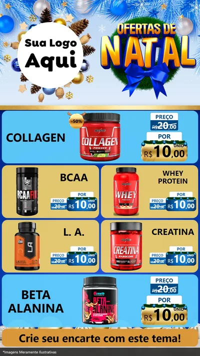 Modelo de TV para TV Vertical com o tema Ofertas de Natal para Suplementos alimentares