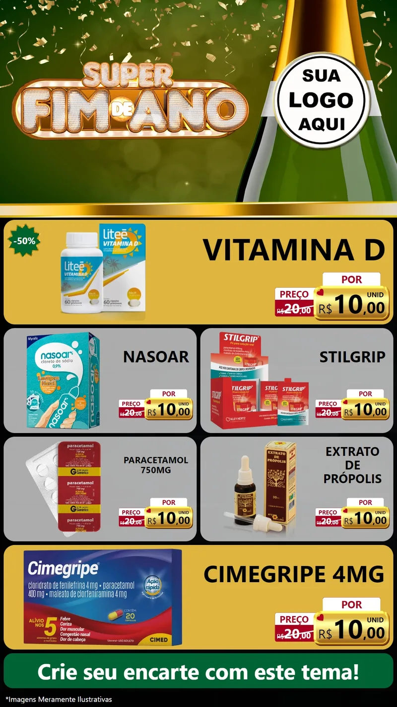Modelo de TV para TV Vertical com o tema Super Fim de Ano para Farmácia