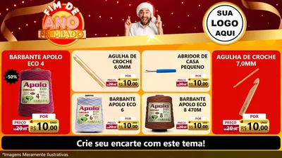 Modelo de TV para TV Horizontal com o tema Fim de Ano Premiado para Armarinho e Aviamentos