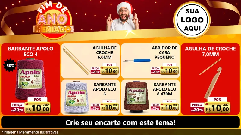 Modelo de TV para TV Horizontal com o tema Fim de Ano Premiado para Armarinho e Aviamentos
