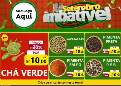 Modelo de Encarte para Encarte A4 Horizontal com o tema Setembro Imbatível para Produtos Naturais