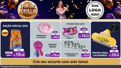 Modelo de TV para TV Horizontal com o tema Ofertas de Réveillon para Pet Shop