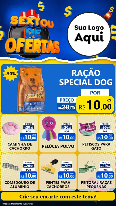Modelo de Rede Social para Stories com o tema Sextou de Ofertas para Pet Shop