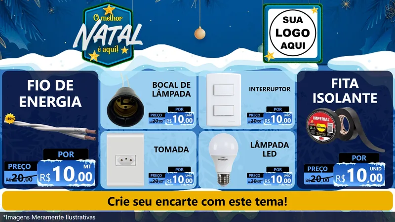 Modelo de TV para TV Horizontal com o tema O Melhor Natal É Aqui! para Materiais Elétricos