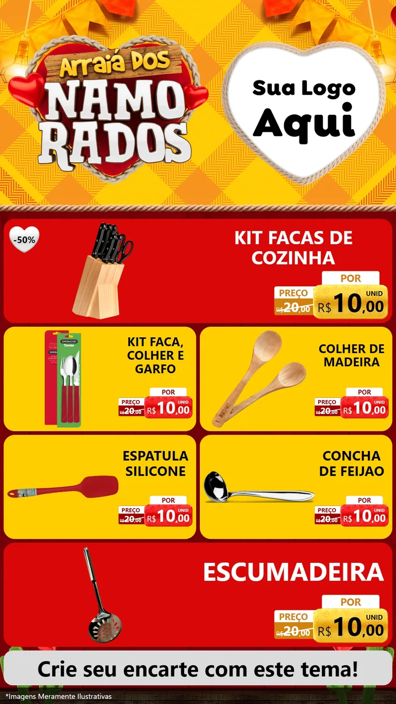 Modelo de TV para TV Vertical com o tema Arraiá dos Namorados para Utilidades Domésticas