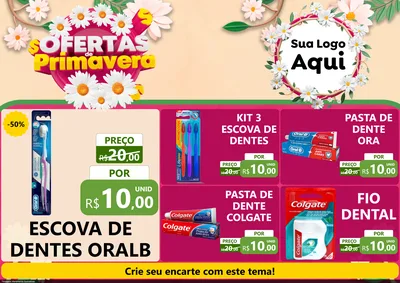 Modelo de Encarte para Encarte A4 Horizontal com o tema Ofertas de Primavera para Higiene Pessoal