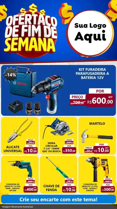 Modelo de Rede Social para Stories com o tema Ofertaço de Fim de Semana para Maquinas e Ferramentas