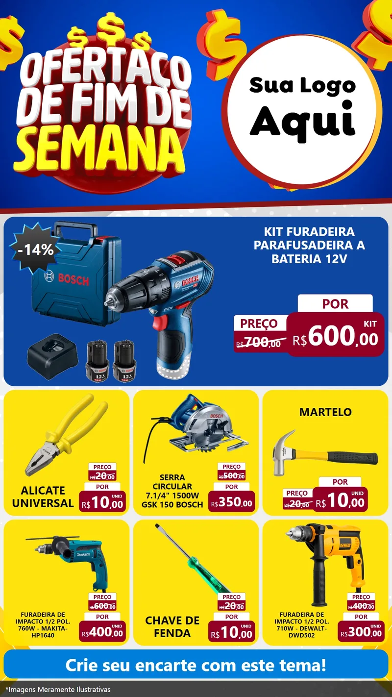 Modelo de Rede Social para Stories com o tema Ofertaço de Fim de Semana para Maquinas e Ferramentas