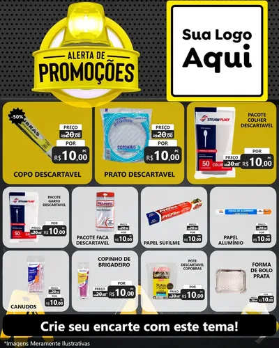 Modelo de Rede Social para Feed Instagram com o tema Alerta de Promoções para Embalagens