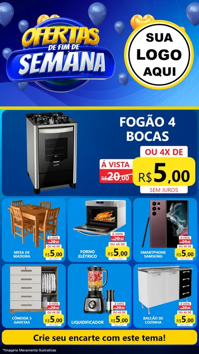 Modelo de Rede Social para Stories com o tema Ofertas de Fim de Semana para Móveis e Eletro