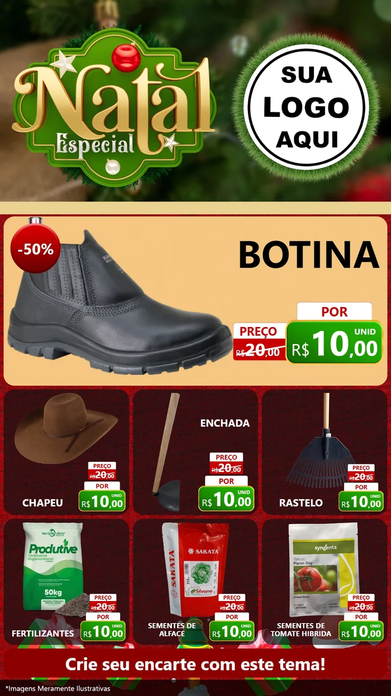 Modelo de Rede Social para Stories com o tema Natal Especial para Agropecuária