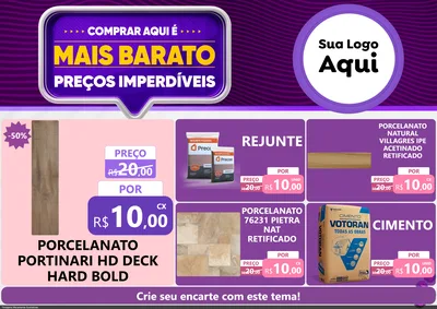 Modelo de Encarte para Encarte A4 Horizontal com o tema Mais Barato para Pisos e revestimentos