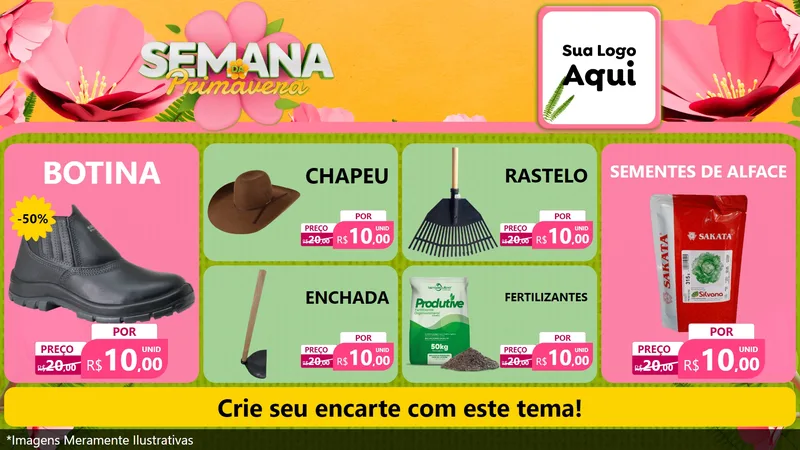 Modelo de TV para TV Horizontal com o tema Semana da Primavera para Agropecuária