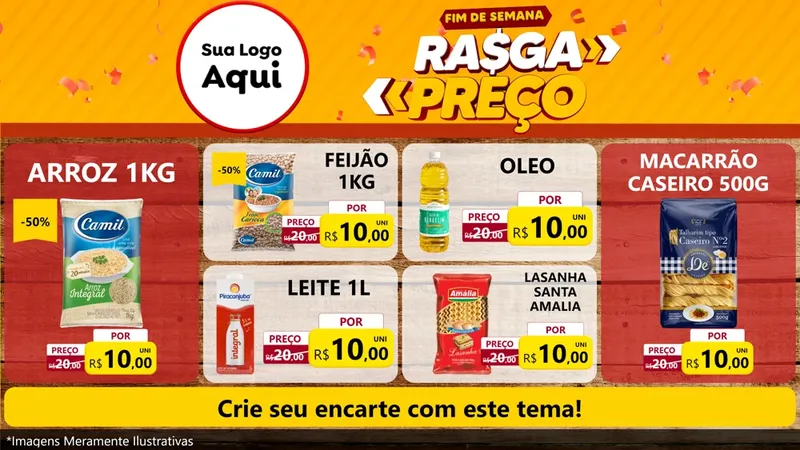 Modelo de TV para TV Horizontal com o tema Fim de Semana Rasga Preços para Supermercado