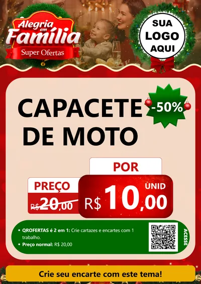 Modelo de Cartaz para Cartaz A4 Vertical com o tema Alegria Em Família - Super Ofertas para Moto peças
