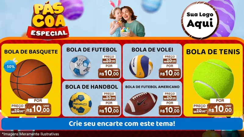 Modelo de TV para TV Horizontal com o tema Páscoa Especial para Artigos Esportivos