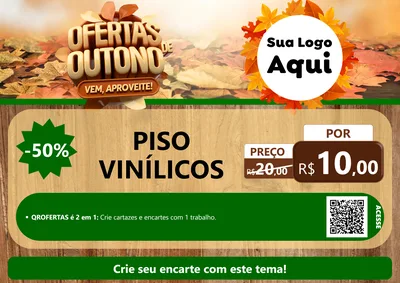 Modelo de Cartaz para Cartaz A4 Horizontal com o tema Ofertas de Outono - Vem, Aproveite! para Material para Construção