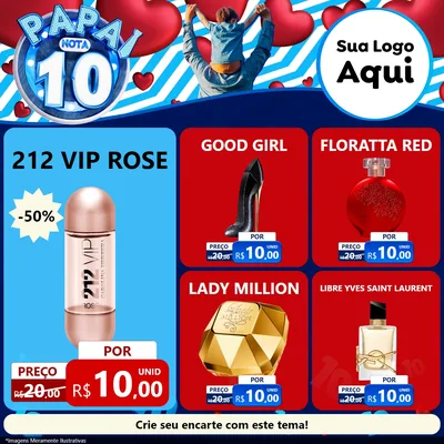 Modelo de Rede Social para Feed Facebook com o tema Papai Nota 10 para Perfumes
