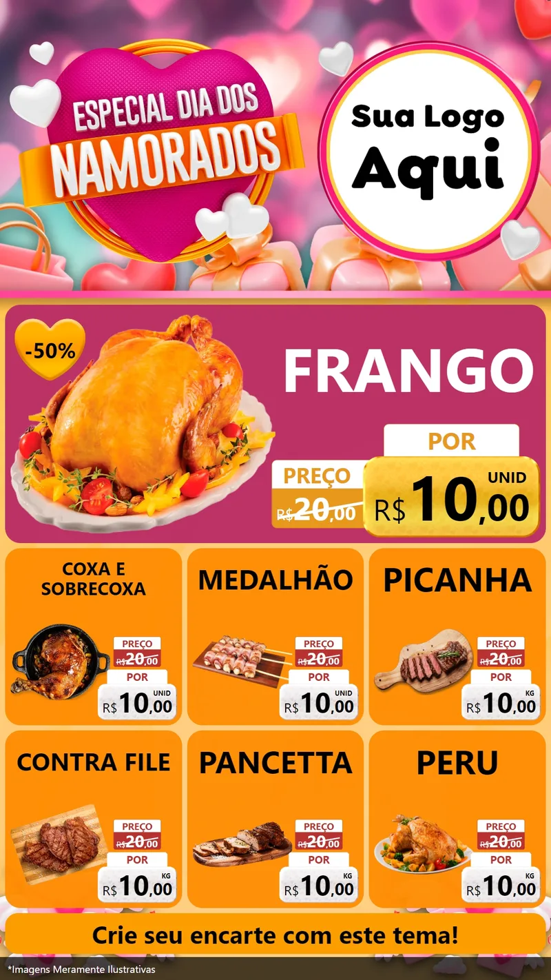 Modelo de Rede Social para Stories com o tema Especial Dia dos Namorados para Assados