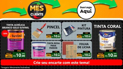 Modelo de TV para TV Horizontal com o tema Mês do Cliente para Tintas e Ferramentas