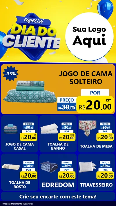 Modelo de Rede Social para Stories com o tema Especial Dia do Cliente para Cama, Mesa e Banho