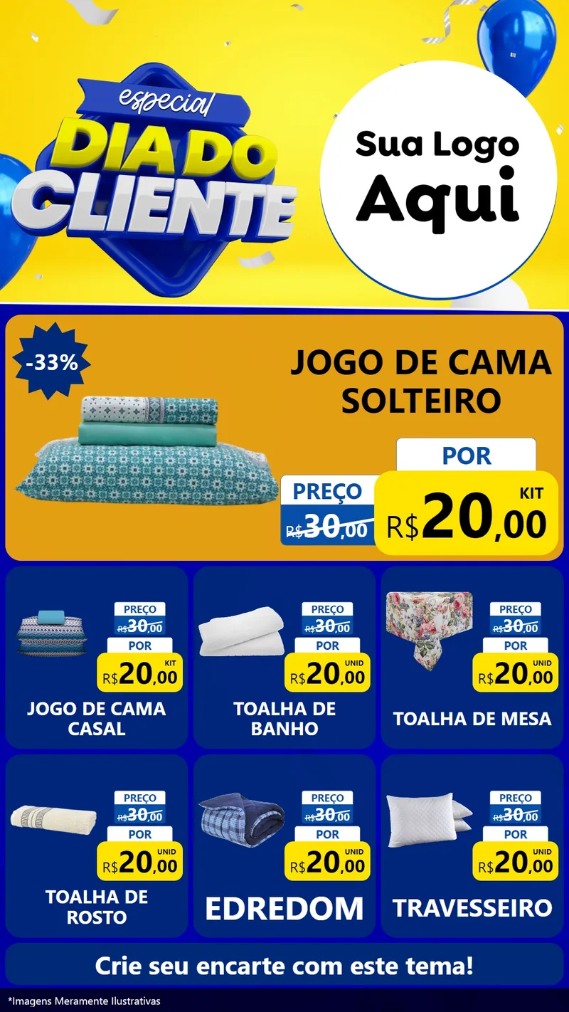 Modelo de Rede Social para Stories com o tema Especial Dia do Cliente para Cama, Mesa e Banho