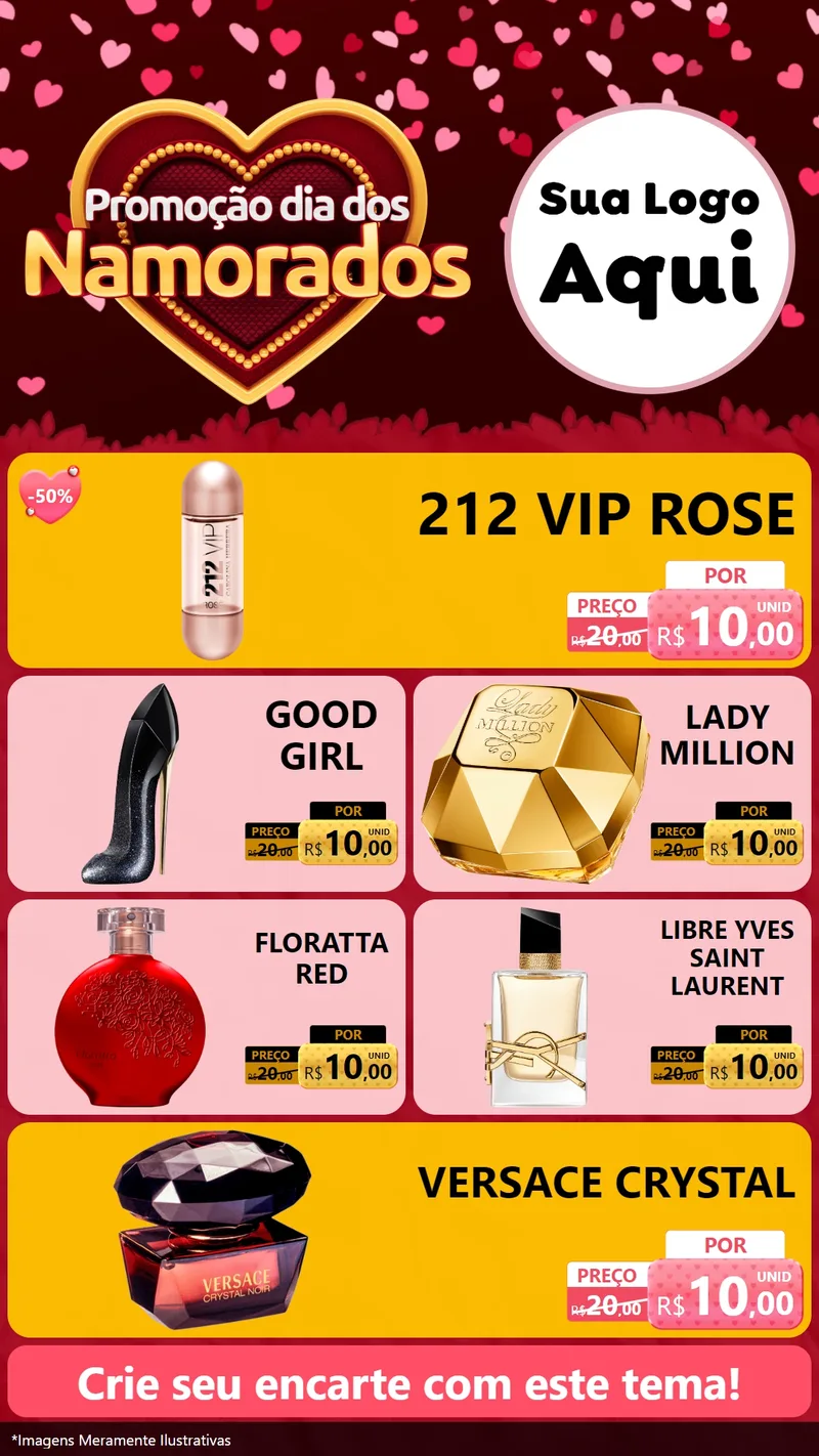 Modelo de TV para TV Vertical com o tema Promoção Dia Dos Namorados para Perfumes
