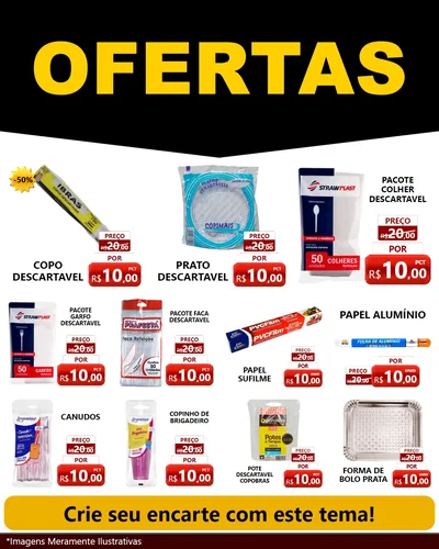 Modelo de Rede Social para Feed Instagram com o tema Ofertas Preto e Vermelho Cartaz para Embalagens