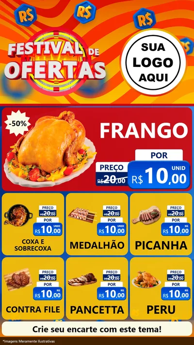 Modelo de Rede Social para Stories com o tema Festival de Ofertas para Assados