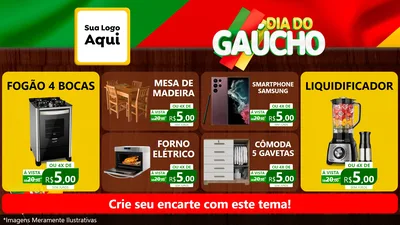 Modelo de TV para TV Horizontal com o tema Dia do Gaúcho para Móveis e Eletro