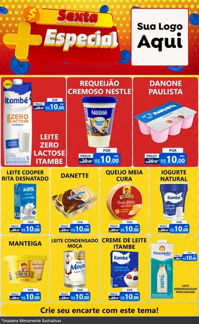 Modelo de Encarte para Encarte Grande com o tema Sexta Mais Especial para Frios e Laticínios