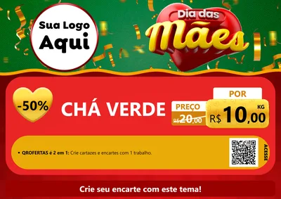Modelo de Cartaz para Cartaz A4 Horizontal com o tema Dia das Mães para Produtos Naturais